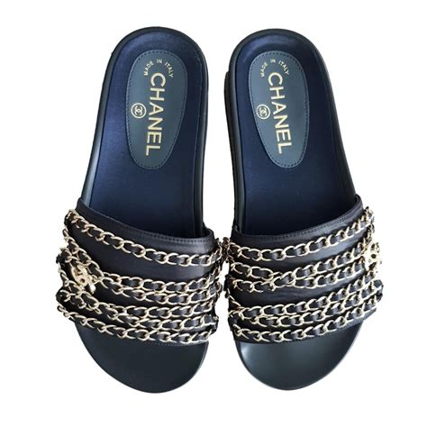 black chanel sandal|chanel sandals women.